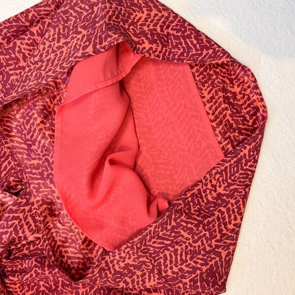 Anthropologie 100% Silk Corey Lynn Calter Sleeveless Medium Mini Dress Red Print - Picture 5 of 9